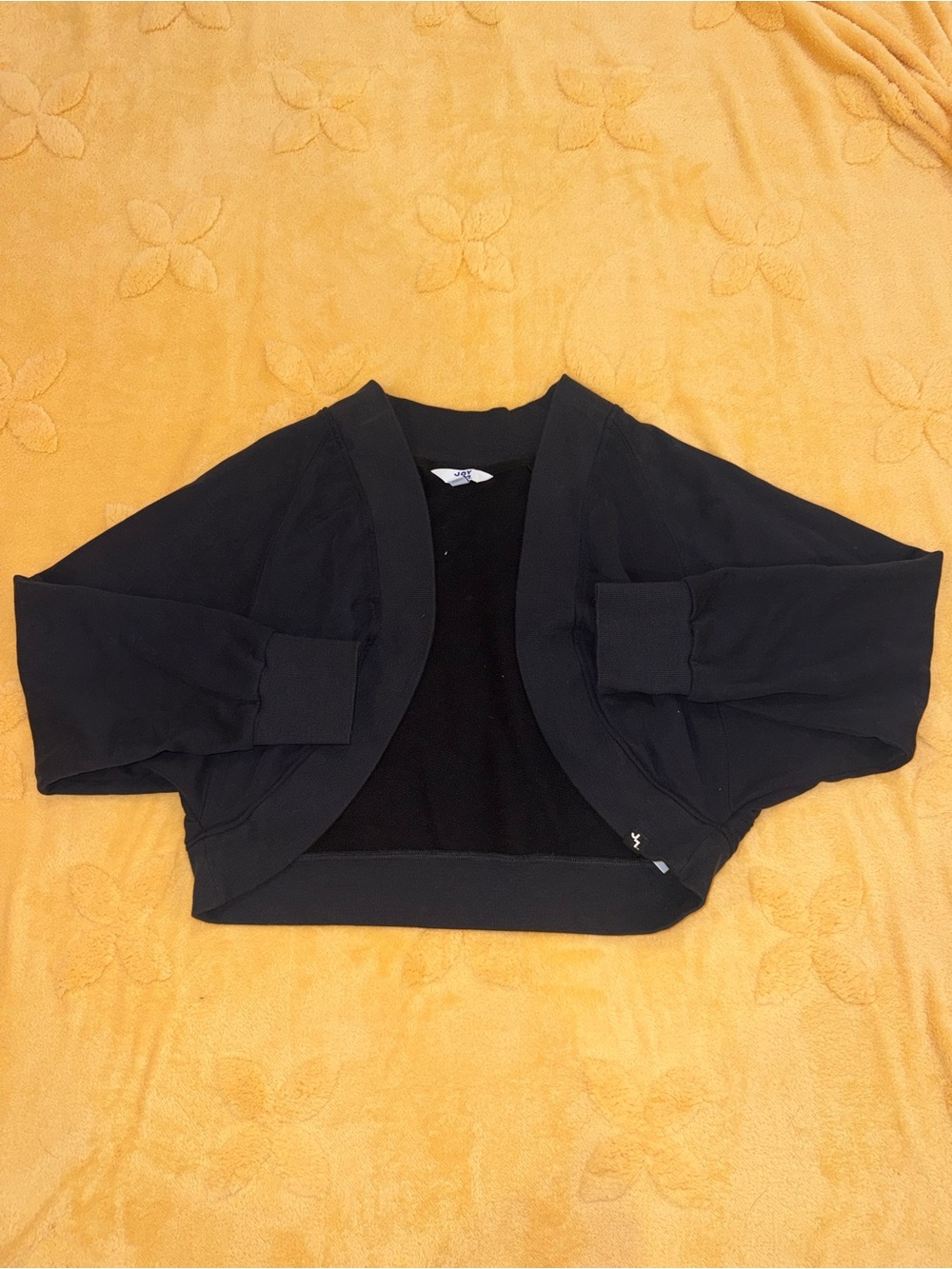 JoyLab Black Cropped Open-Front Cardigan Sweater